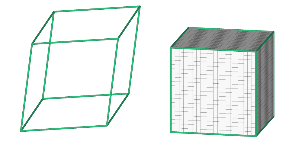 Generalized triclinic domain, physical and grid space