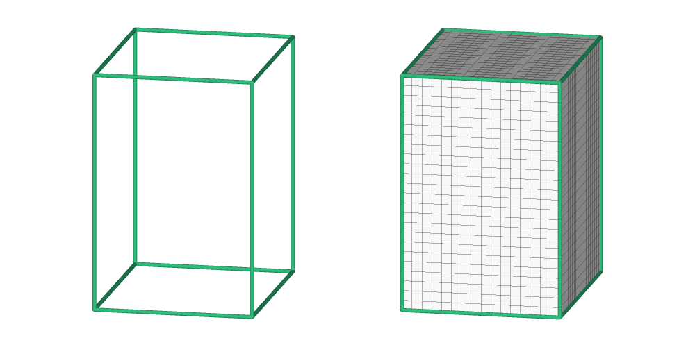 Orthorhombic domain, 1st solution, physical and grid space